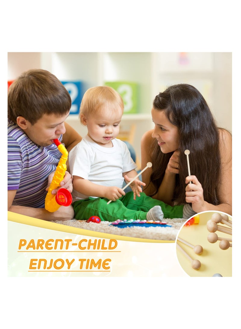 KASTWAVE 20 Pieces Wood Mallets Percussion Glockenspiel Xylophone Mallets 8.2 Inch Sticks Wood Small Musical Drumsticks Chime Round Head Hammer Wooden Drum and Percussion Mallets for Kids - Image 5