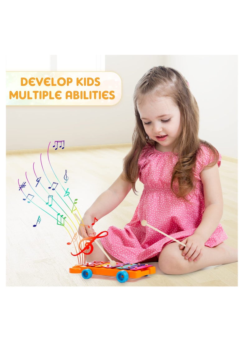 KASTWAVE 20 Pieces Wood Mallets Percussion Glockenspiel Xylophone Mallets 8.2 Inch Sticks Wood Small Musical Drumsticks Chime Round Head Hammer Wooden Drum and Percussion Mallets for Kids - Image 4