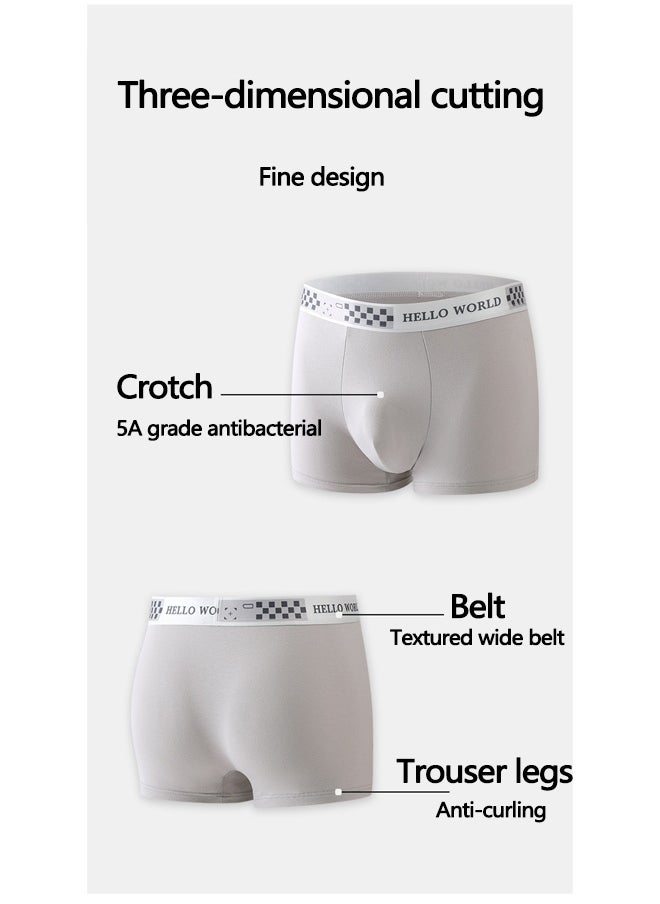 Zeemey - Zeemey 5 Pack Hello World Men's Sort Boxer Briefs & Trunks,Breathable Stretch Cotton Moisture-Wicking Underwear,Modern Fit Low Rise - Image 1