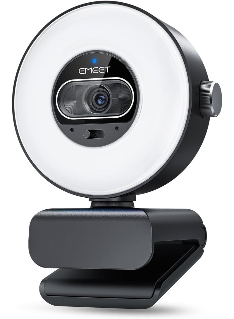 EMEET S600L 4K Webcam for Streaming with Ring Light, AI Imaging, and Dual Mics - Image 1