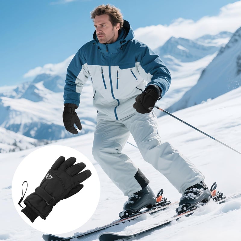 OVOY Men's Winter Ski Gloves -Windproof Anti-Slip with Fleece Lined Snowboard Gloves for Driving, Cycling, Outdoor Work - Image 2