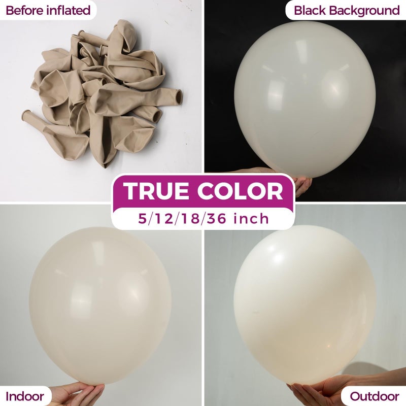 Bezente White Sand Balloons 18 Inch - 30 Pack Large Thick Sand White Balloons Big Round Cream Latex Balloons for Birthday Wedding Bridal Shower Gender Reveal Party Decoration - Image 2