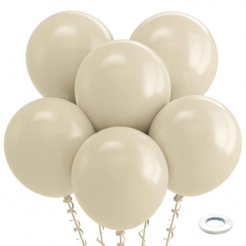 Bezente White Sand Balloons 18 Inch - 30 Pack Large Thick Sand White Balloons Big Round Cream Latex Balloons for Birthday Wedding Bridal Shower Gender Reveal Party Decoration - Image 1