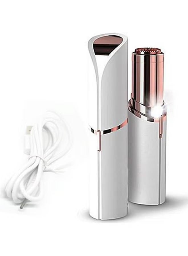 Flawless Electric Facial Hair Remover for Women Precision Painless Trimmer White/Gold - Image 1