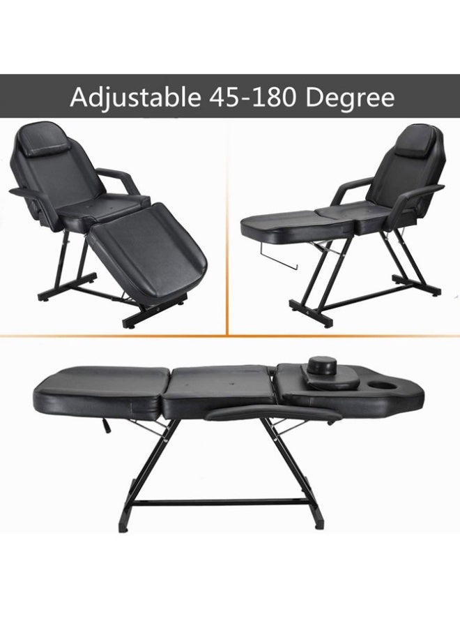 ماكس سترينث طاولة تدليك ثلاثية الأقسام، كرسي صالون قابل للتعديل، سرير للعناية بالوجه، وشم، مع مقعد من الجلد الصناعي، إطار فولاذي - Image 4