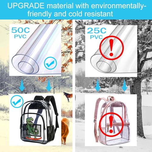 gxtvo 3PCS Clear Backpack for Boys, Kids Transparent Bookbag, Cute See Through School Bag for Elementary Prechool Toddler - Blue Dinosaur - Image 5