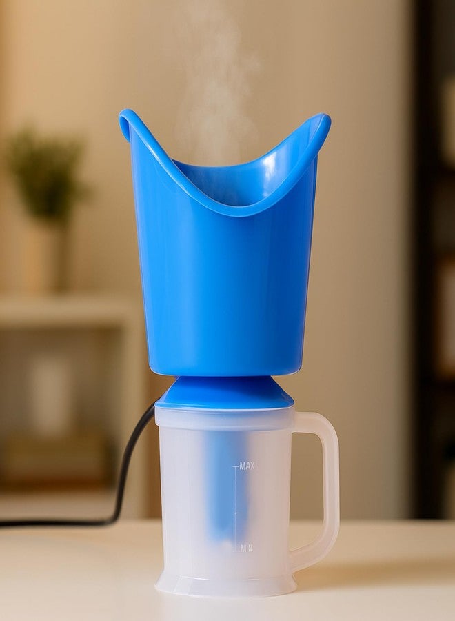 Wuze 3 In 1 Steamer For Cold, Cough and Nasal Congestion | Facial Steamer & Vaporizer | Steam Inhaler | Kids & Adult, Blue - Image 1