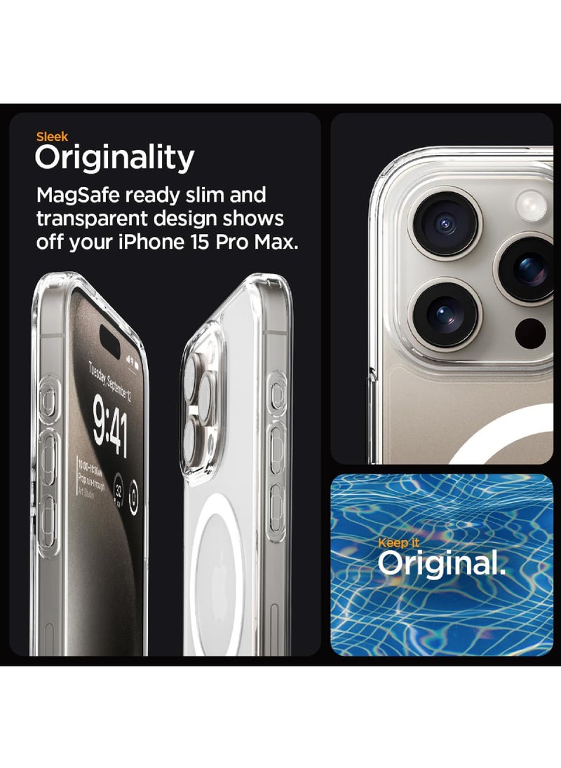 Rock Pow Magnetic Designed for iPhone 15 Pro Max Case 6.7 Inch Strong Magnets Non-Yellowing Grade Protection Compatible with MagSafe Protective Slim Cover Clear  - Image 3