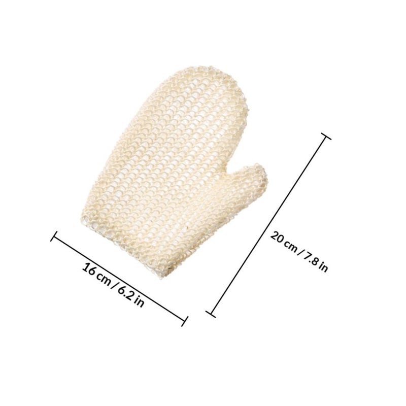 Natural Sisal Exfoliating Shower Gloves 2 Pack Body Scrub Back Cleansing Bath Supplies 20x16cm - Image 3