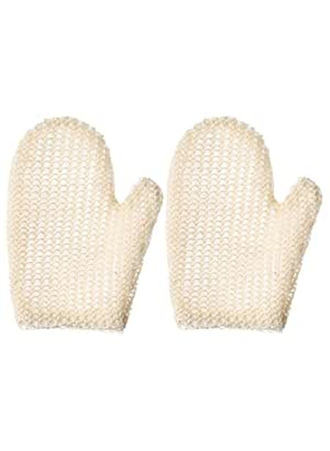 Natural Sisal Exfoliating Shower Gloves 2 Pack Body Scrub Back Cleansing Bath Supplies 20x16cm - Image 1