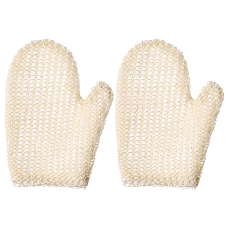 Natural Sisal Exfoliating Shower Gloves 2 Pack Body Scrub Back Cleansing Bath Supplies 20x16cm - Image 2