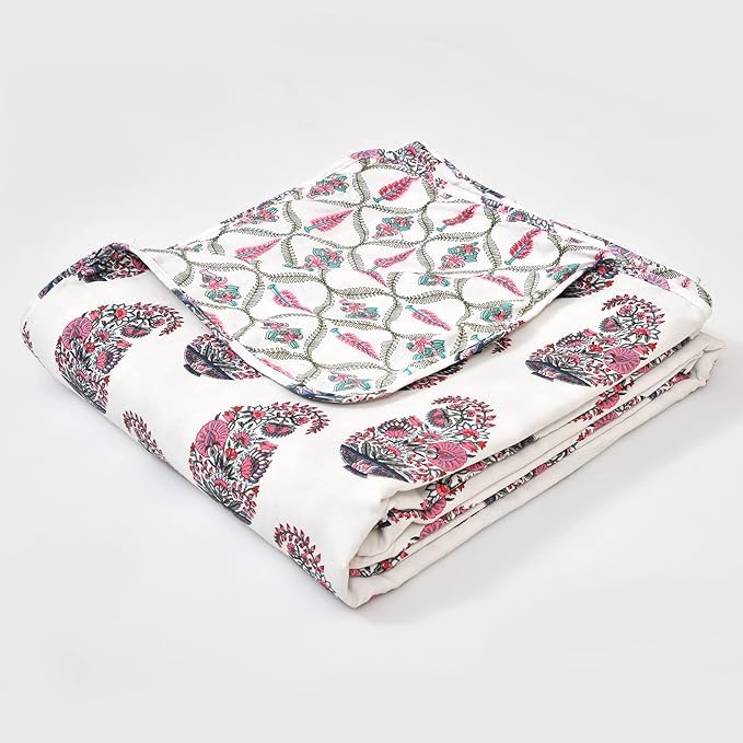 MITUL Dohar Double Bed Or Single Bed Cotton Dohar Quilt AC Blanket Reversible Cotton Dohar Single Bed Size Or Double Bed All Season Blanket AC Comforter Model NO 12 Double Bed