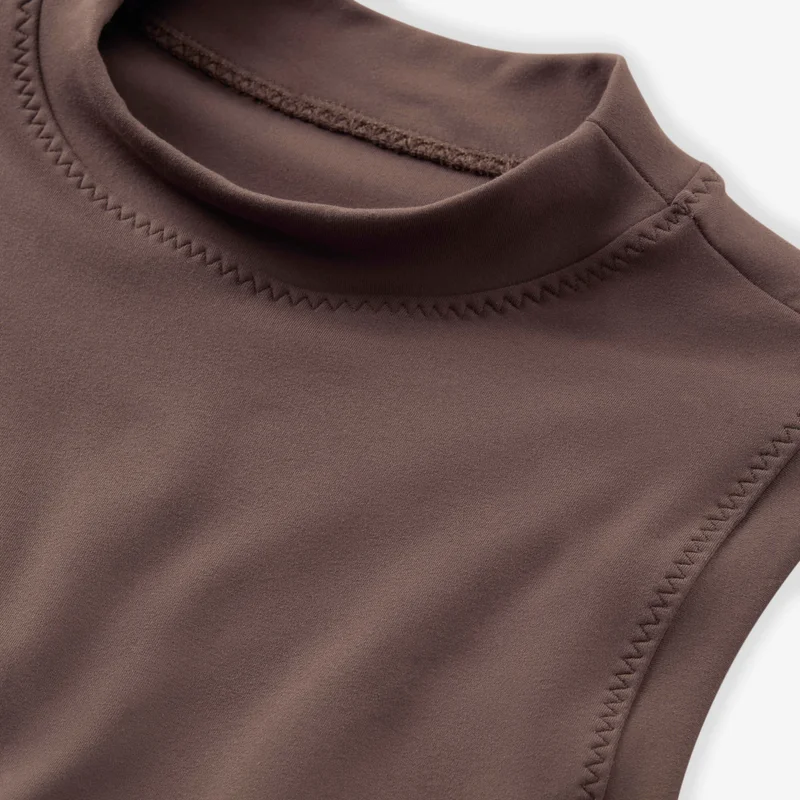 Nike Brown Women's One Fitted Dri-FIT Mock-Neck Cropped Tank Top for Women | Best Price UAE