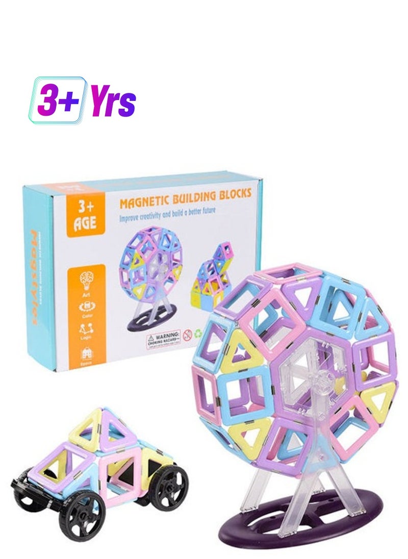 YelaJoy 117PCS Magnetic Tiles Toys, Castle Magnetic Building Blocks Toys for 3 Year Old Girl Gifts, Montessori Toddler Gifts for 3 4 5 6 7 Year, Construction Magnet Toys for Kids Ages 4-8  - Image 1