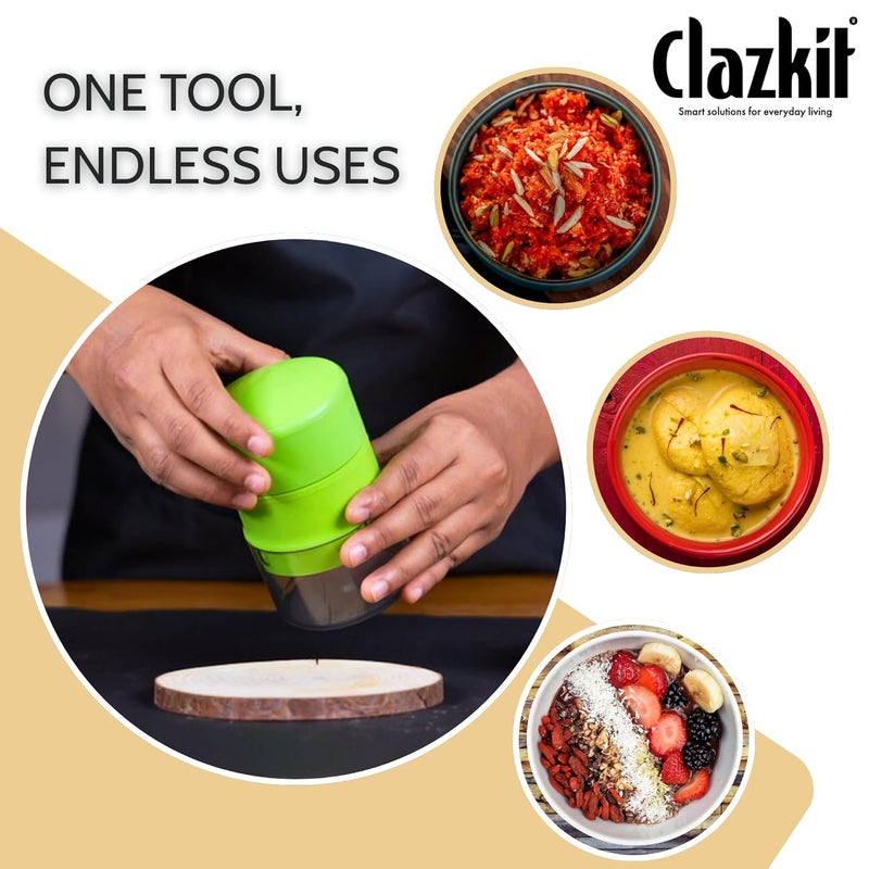Clazkit Precision Cashews & Almond Cutter/Slicer : Effortless Slicing with Built-in Storage Convenience -Multicolor - Image 4