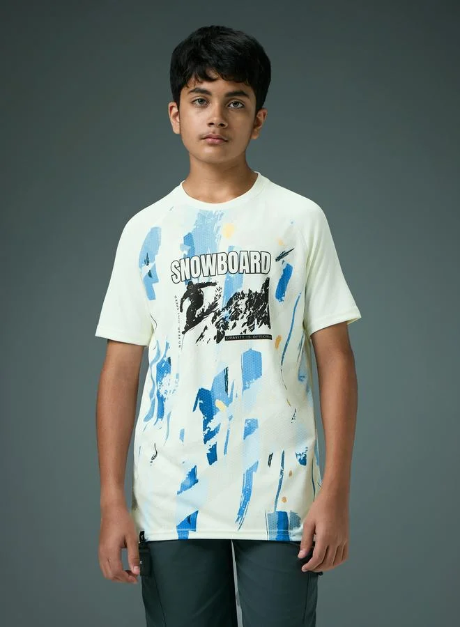 Technosport Boys Slim Fit Printed Sports T-Shirt