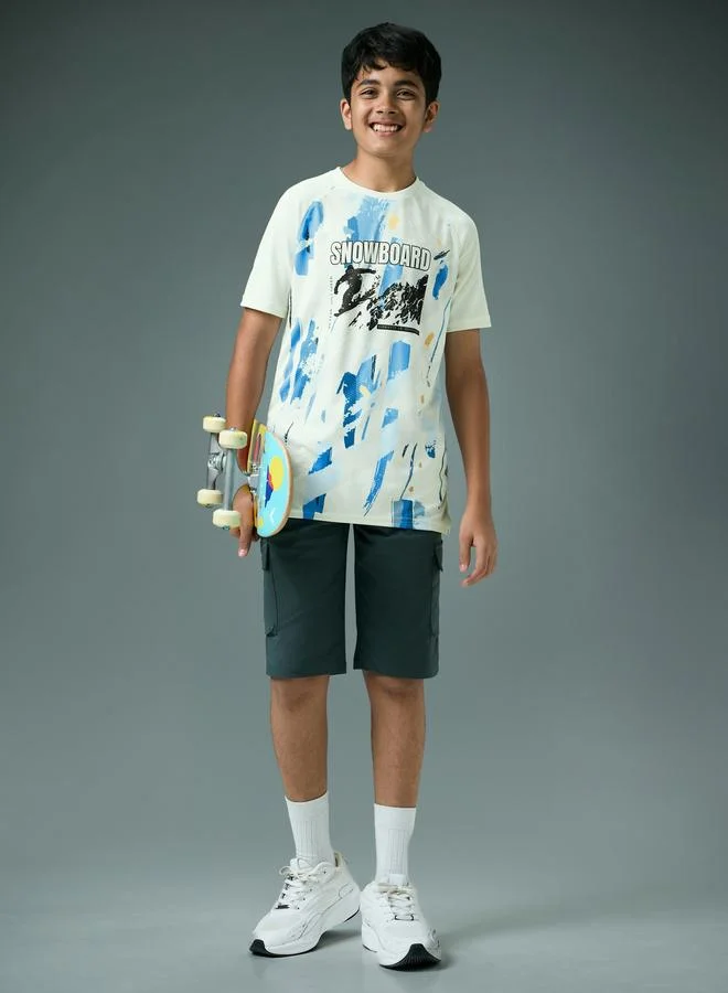 Technosport Boys Slim Fit Printed Sports T-Shirt