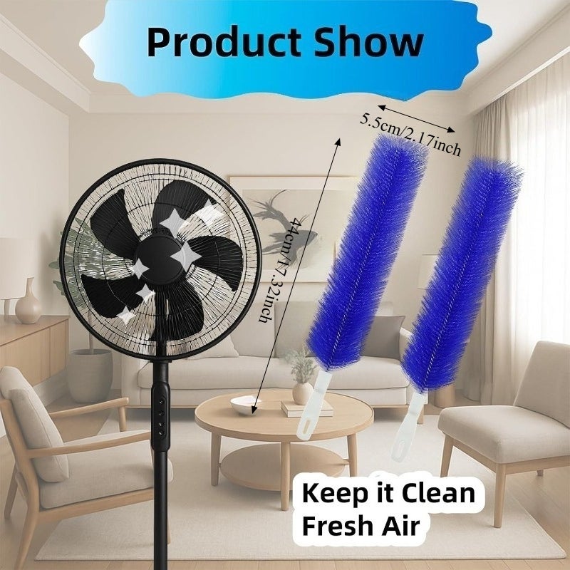 4-Piece Fan Cleaning Brush Set, Flexible Dust Cleaning Brush for Electric Fans, Reusable Microfiber Brush Head for Air Conditioners, Household and Car Vents, Curtains, Roller Blinds & More - Image 4