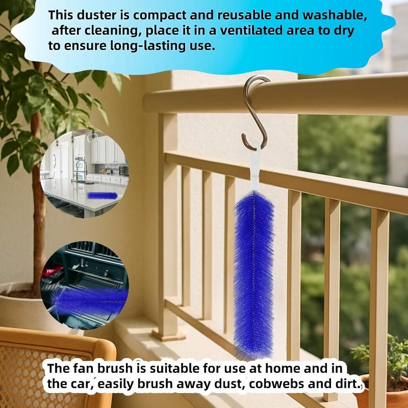 4-Piece Fan Cleaning Brush Set, Flexible Dust Cleaning Brush for Electric Fans, Reusable Microfiber Brush Head for Air Conditioners, Household and Car Vents, Curtains, Roller Blinds & More - Image 3