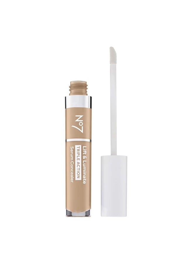 No7 Lift & Luminate Triple Action Serum Concealer - Light - Anti Aging Liquid Concealer Makeup for Blemishes & Dark Circles - Medium to Full Coverage Concealer for Face (8ml) - Image 2