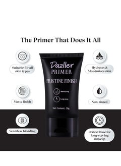 DAZLLER Dazller Primer 30g Smoothens Pores Mattifying Transfer proof Paraben free  - Image 2