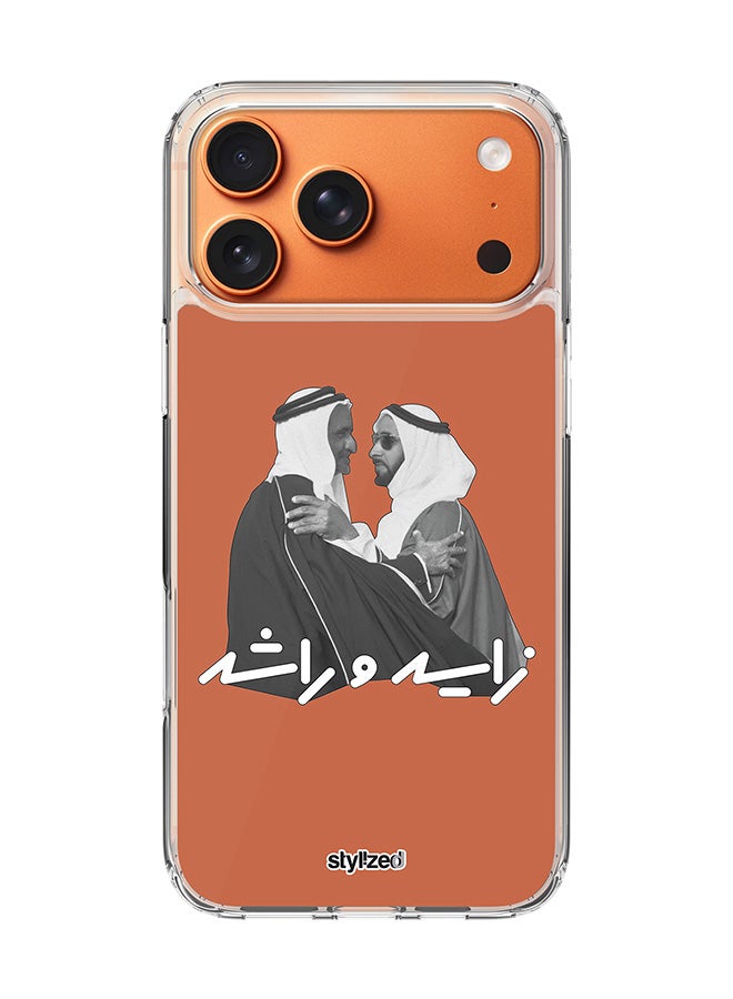 Stylizedd for iPhone 17 Pro Max Case [Compatible with MagSafe] Slim Magnetic cover Clear Phone Case - Sheikh Zayed And Sheikh Rashid, Orange - Image 1