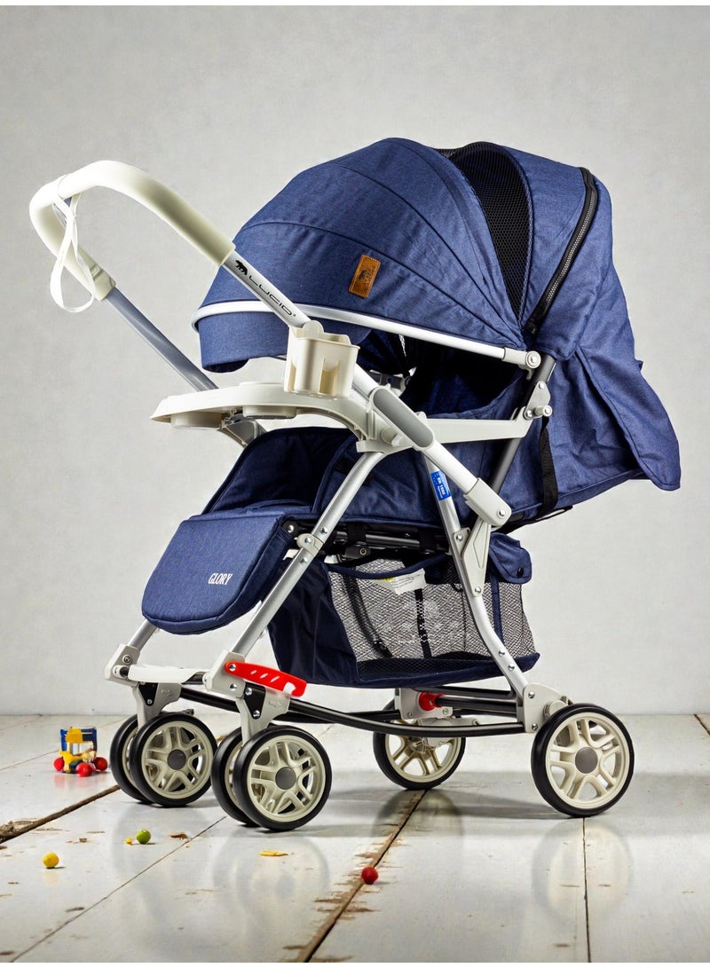 لوسيد سترولر بيبى 3*1 هزاز وثابت فاخره مزوده ببطانه عاليه الكثافه من البراند لوسيد ازرق- GLORY - Image 3