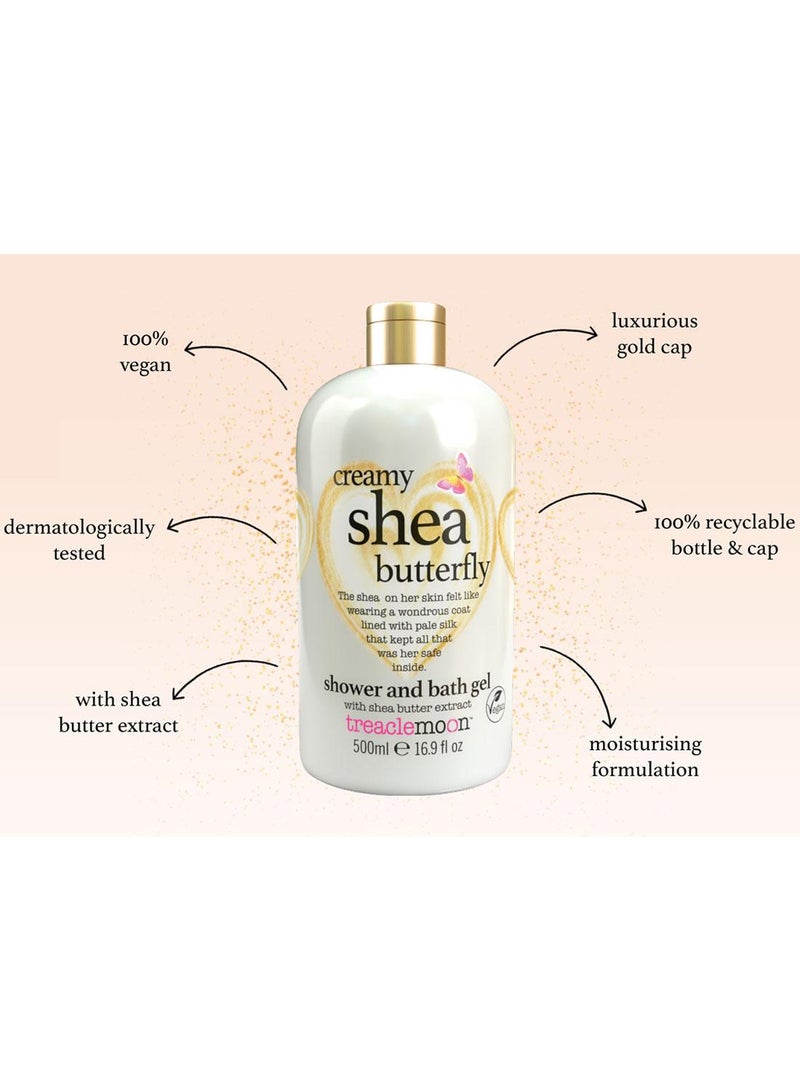 Treaclemoon Creamy Shea Butterfly Shower and Bath Gel, 500ml | Luxurious Shea Butter Infused Formula | Floral Fruity Fragrance | Nourishing and Refreshing | Dermatologically Tested | Vegan and Cruelty-Free - Image 3