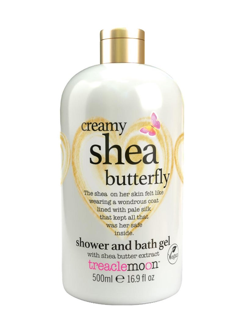 Treaclemoon Creamy Shea Butterfly Shower and Bath Gel, 500ml | Luxurious Shea Butter Infused Formula | Floral Fruity Fragrance | Nourishing and Refreshing | Dermatologically Tested | Vegan and Cruelty-Free - Image 1
