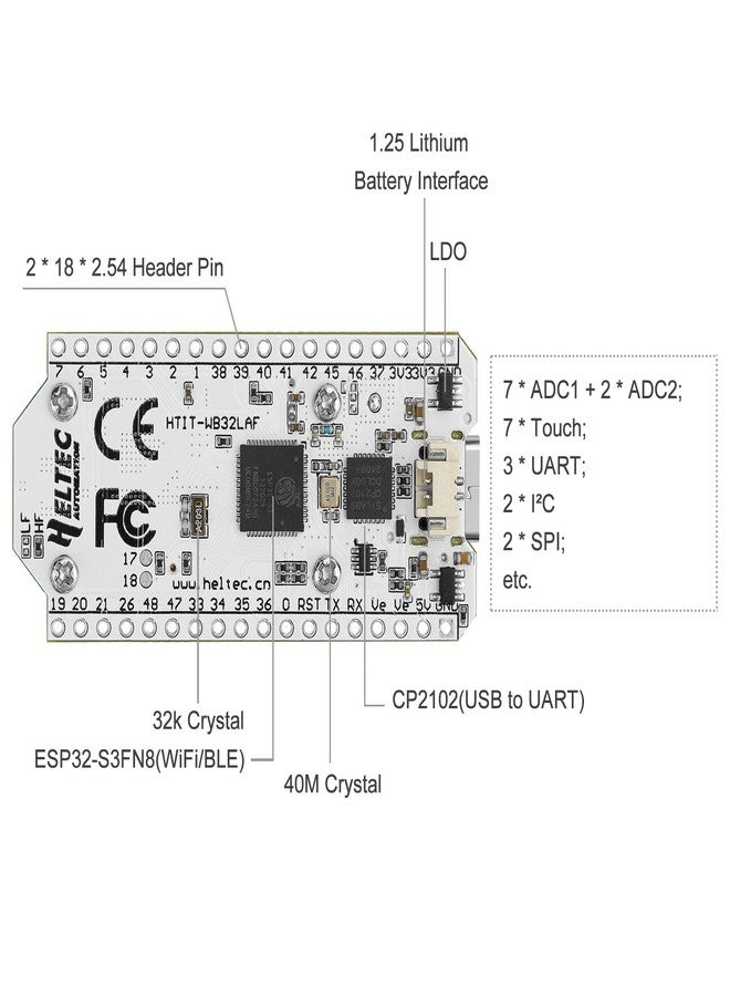 MakerFocus ESP32 Development Board WiFi Bluetooth LoRa Dual Core 240MHz CP2102 with 0.96inch OLED Display and 868/915MHZ Antenna for Arduino - Image 4