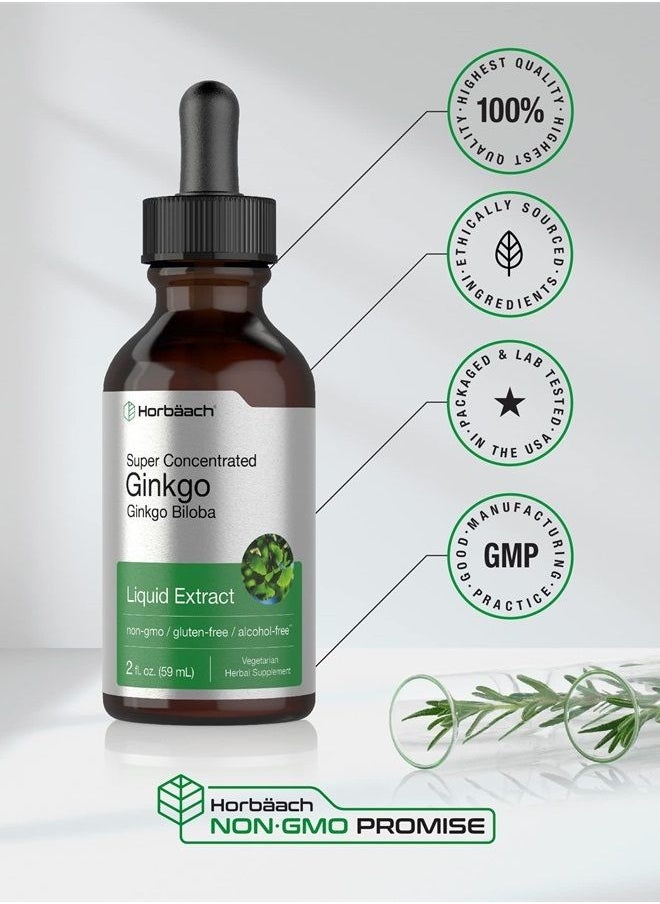Horbäach - Ginkgo Biloba Leaf Liquid Extract 2 oz | Alcohol-Free | Vegetarian, Non-GMO, Gluten Free | by Horbaach - Image 1
