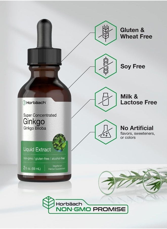 Horbäach - Ginkgo Biloba Leaf Liquid Extract 2 oz | Alcohol-Free | Vegetarian, Non-GMO, Gluten Free | by Horbaach - Image 1