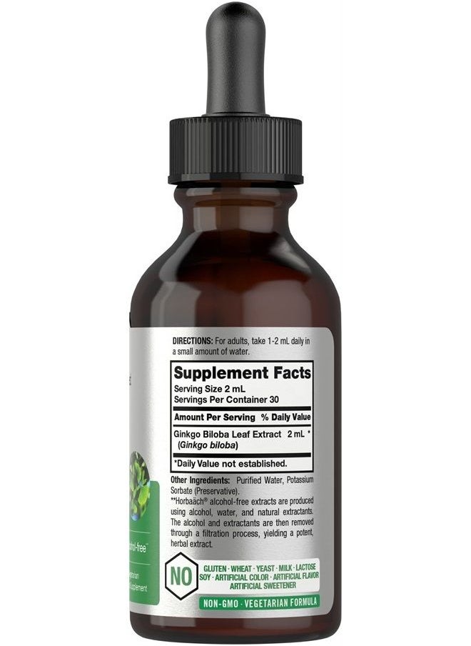 Horbäach - Ginkgo Biloba Leaf Liquid Extract 2 oz | Alcohol-Free | Vegetarian, Non-GMO, Gluten Free | by Horbaach - Image 1