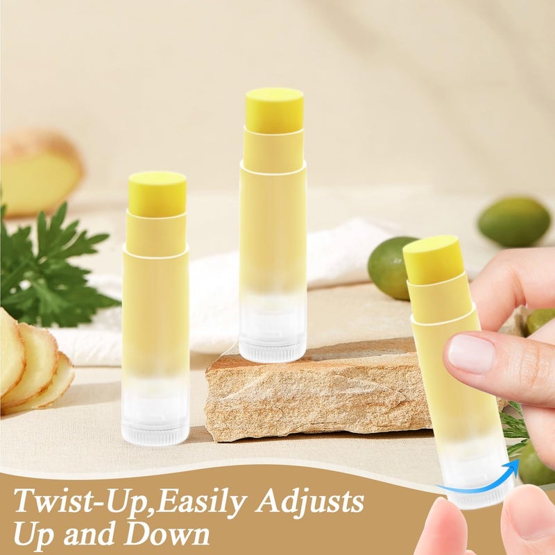 Street27 ® 25 قطعة أنابيب بلسم شفاه 5 جرام قابلة للدوران، زجاجات بلاستيكية فارغة شفافة لإعادة تعبئة بلسم الشفاه، حاويات تجميلية مع أغطية لأقلام الشفاه محلية الصنع (25) - Image 2