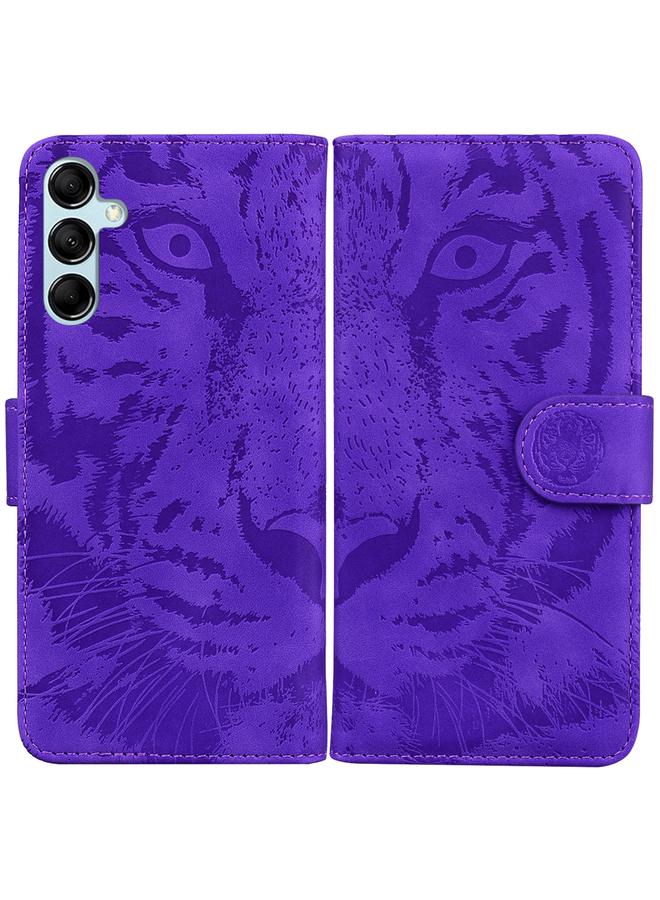 اس-توب جراب لهاتف Samsung Galaxy M54 من الجلد القابل للطي بنقشة النمر - Image 1