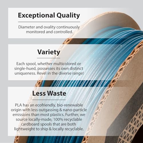 Proto-Pasta Protopasta Midnight HT PLA 3D Printer Filament 1.75mm 500g Multicolor Translucent Transition Glitter Filament; 3D Printing Filament on Recyclable Cardboard Spool for 3D Printers Like Creality Ender - Image 4