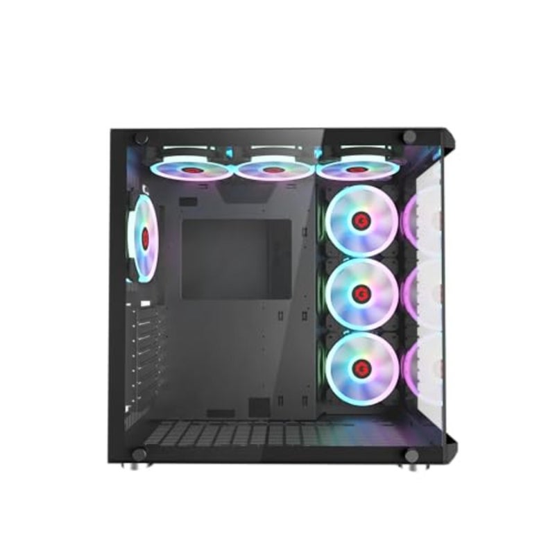 Emperor Midnight III Series Mid Tower PC Gaming Case, 120mm ARGB+PWM Lighting, Tempered Glass, Pre-installed RGB Cooling Fans Computer case, Dust Filters, Wide Motherboard Compatibility, Black - Image 3