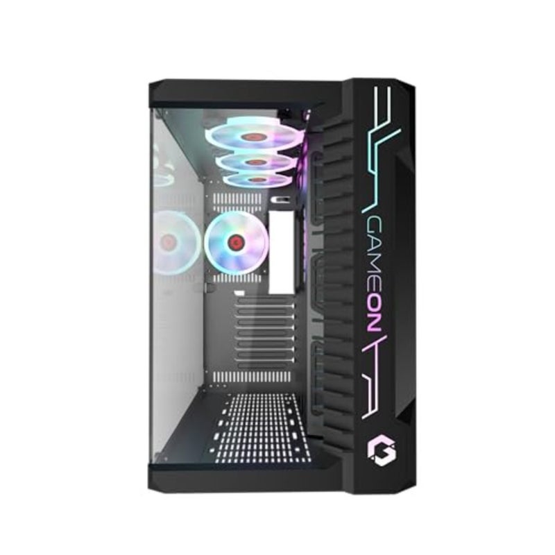 Emperor Midnight III Series Mid Tower PC Gaming Case, 120mm ARGB+PWM Lighting, Tempered Glass, Pre-installed RGB Cooling Fans Computer case, Dust Filters, Wide Motherboard Compatibility, Black - Image 2