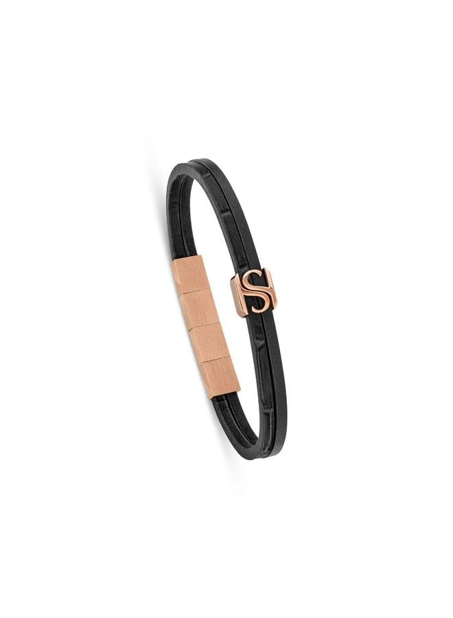 سانت هونور Logo Flat Leather Bracelet for Men