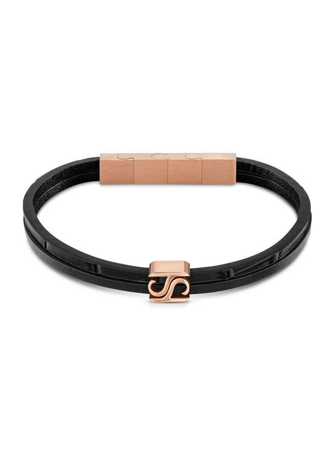 سانت هونور Logo Flat Leather Bracelet for Men