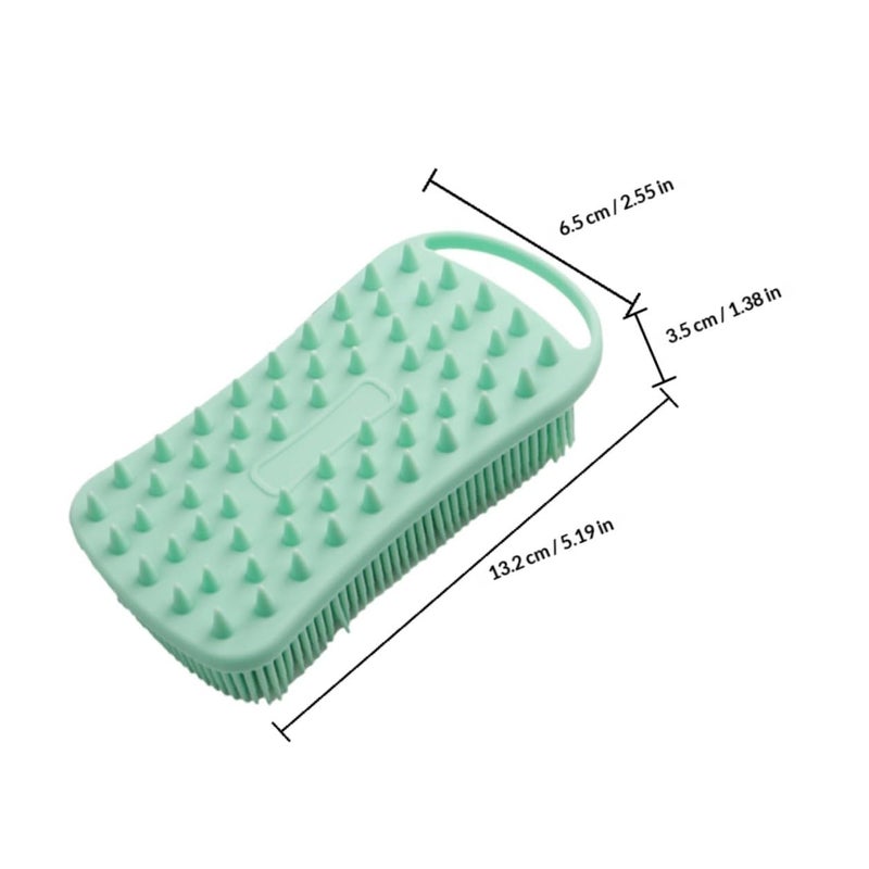 3pcs Square Silicone Exfoliating Body Scrubber Set Dual Sided Bath Brush With Massage Bristles In Pink Blue Green - Image 3