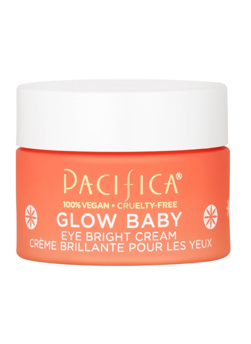 Pacifica Pacifica Glow Baby Brightening Eye Cream – Vitamin C Under Eye Cream for Dark Circles & Puffiness, Caffeine-Infused Eye Brightener for Tired Eyes Fragrance-Free 0.5 oz Clean Vegan Dermatologist Tested  - Image 1