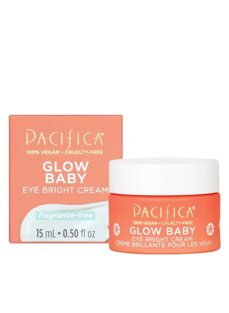 Pacifica Pacifica Glow Baby Brightening Eye Cream – Vitamin C Under Eye Cream for Dark Circles & Puffiness, Caffeine-Infused Eye Brightener for Tired Eyes Fragrance-Free 0.5 oz Clean Vegan Dermatologist Tested  - Image 2