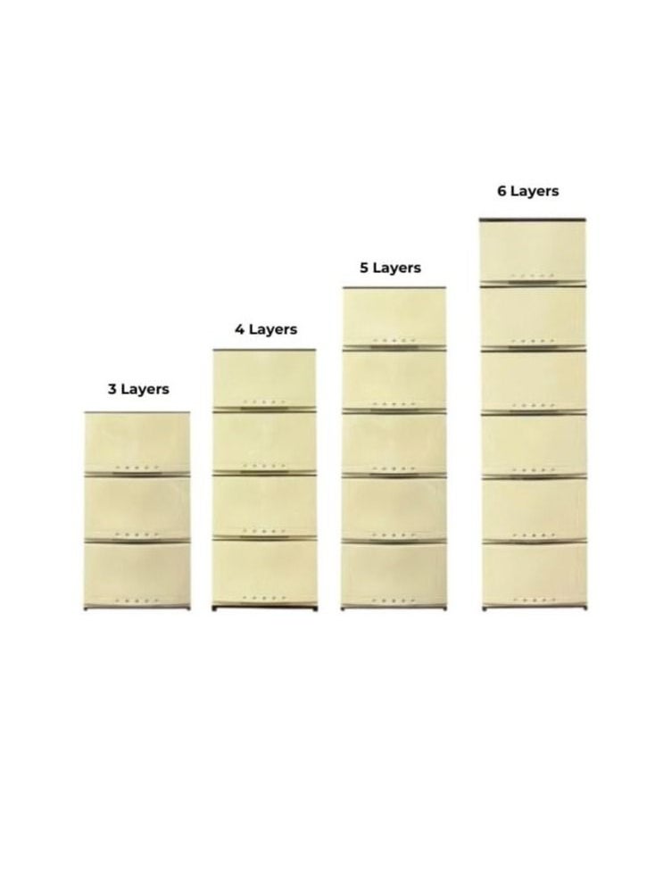 Faller 6-Layer Storage Drawer Cabinet Brown/Beige 42x124x34 cm  - Image 4