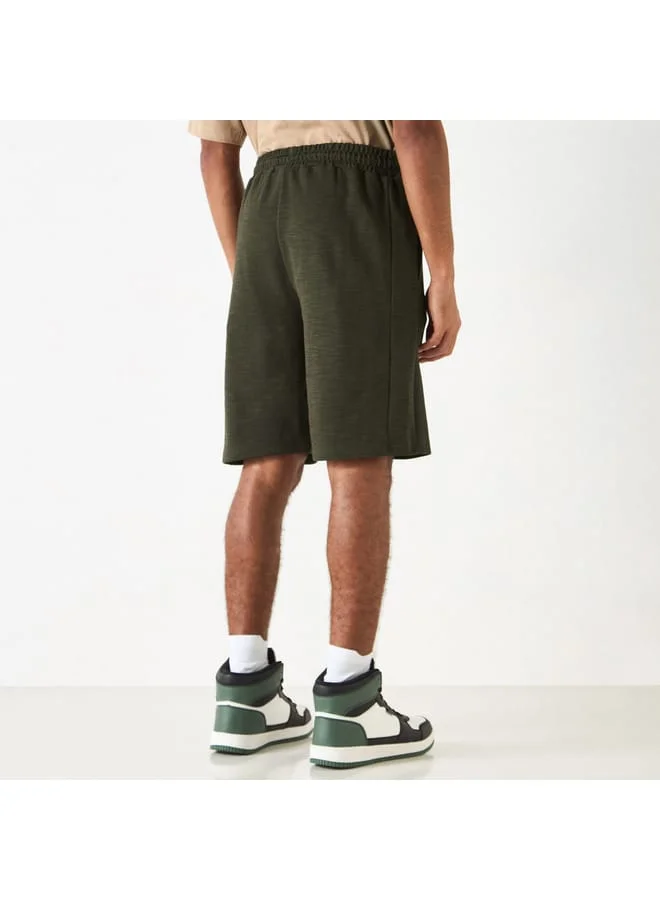 Kappa Kappa Textured Shorts with Drawstring Closure and Pockets