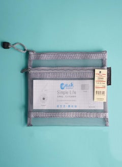 Case Office Double Mesh Pencil Bag School Stationery Supplies File Folder Cosmetic Storage Bag