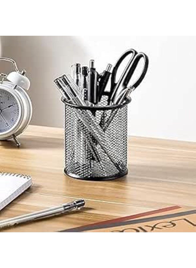 حامل أقلام بنمط معدني أسود - Image 2