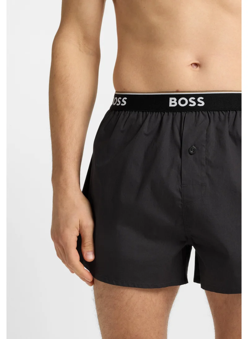 بوس طقم شورت بيجامة قطن بحزام خصر بشعار عبوتين