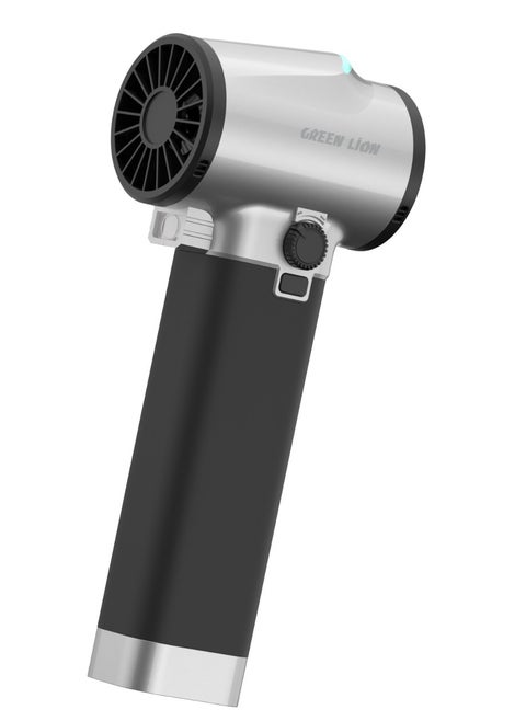 Turbo Blower 750W with LED Spotlight & 11-Blade Motor / 1.4 Kg Thrust / Turbo Mode / Bigger Airflow & More Safety / Main Body Metal Painting / Bottom One-touch on/off Control / Breathing Energy Light on Top - Silver