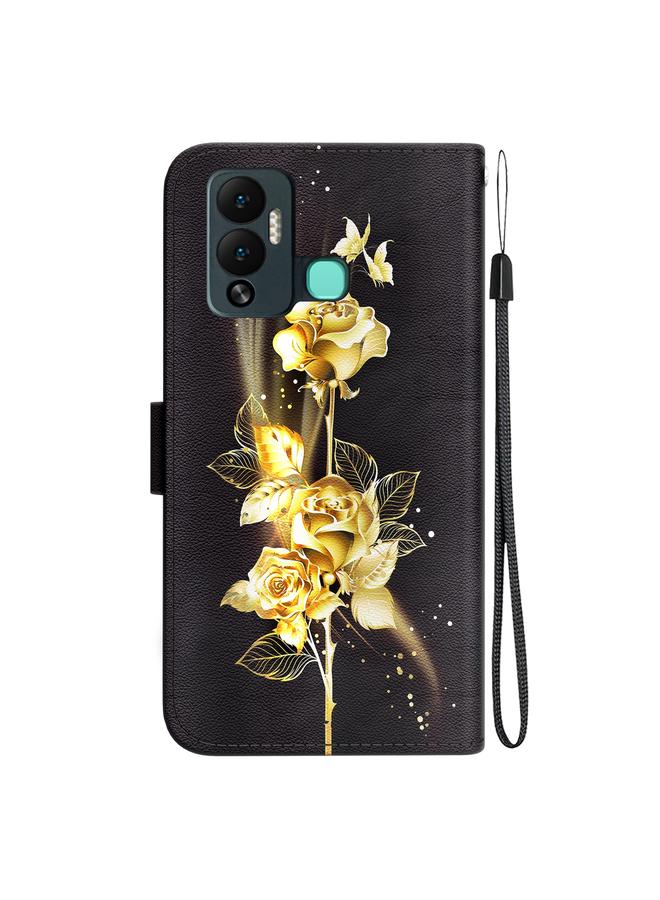 زبون جراب لهاتف Infinix Hot 12 Play مصنوع من الجلد برسومات ملونة وملمس كريستالي - Image 3